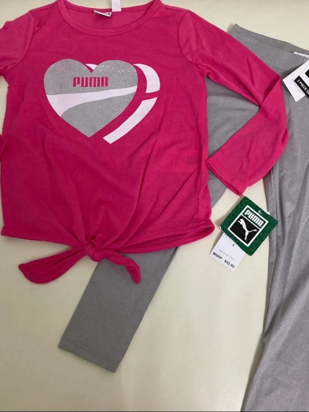 Puma cute sparkly heart leggings set 2090